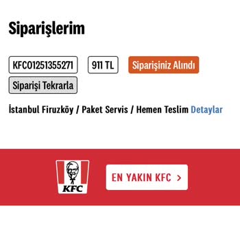 KFC Online Siparişi Kendileri İptal Ettiler