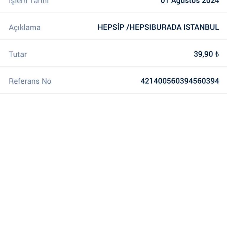 Hepsiburada Kredi Kartından Çekilen Para