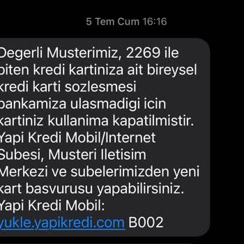 Yapı Kredi World Kartım 7 Yıl Sonra Sözleşme Eksikliğinden Kapatılmış!