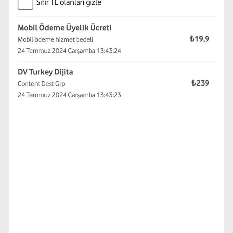 Dv Turkey Dijital Ve Vodafone Hattına Yansıyan Ücretler