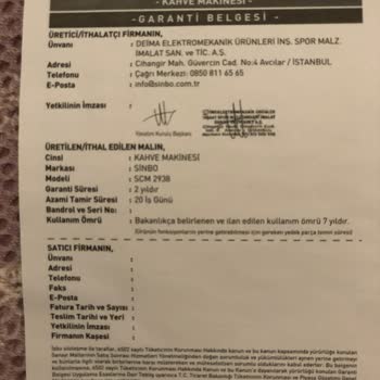 Sinbo 2938 Filtre Kahve Makinesi Cam Demliğim Kendiliğinden Kırıldı