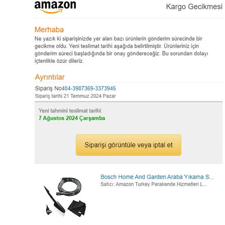 Amazon Stoktaki Ürünü Göndermeyip Beni Mağdur Etti.