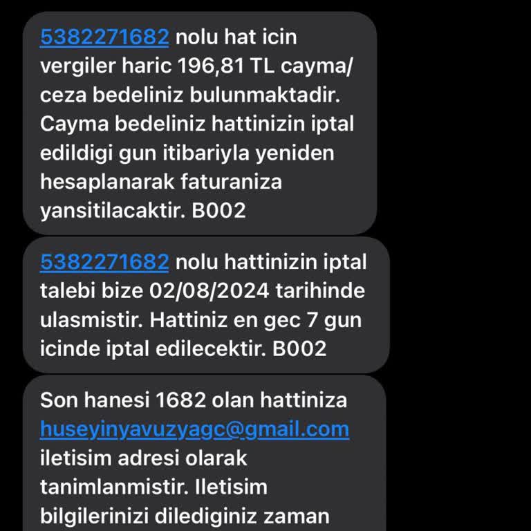 Turkcell Yanlışlıkla İptal Edilen Aboneliğin Tekrar Aktif Edilmesi Talebi