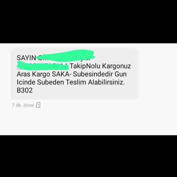 Aras Kargo Sakarya Saka Şubesi Kargo Teslimi Yapmıyor