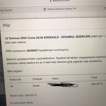 Es Turizm İade Edilen Biletin Parasını Ödemiyor!