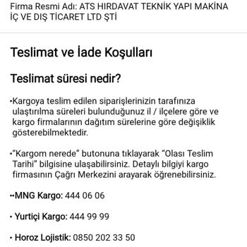 Koçtaş Matkap Siparişi Sorunu