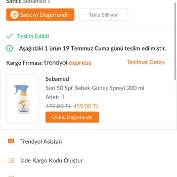 Trendyol'dan Aldığım Güneş Spreyi Cildimi Yaktı