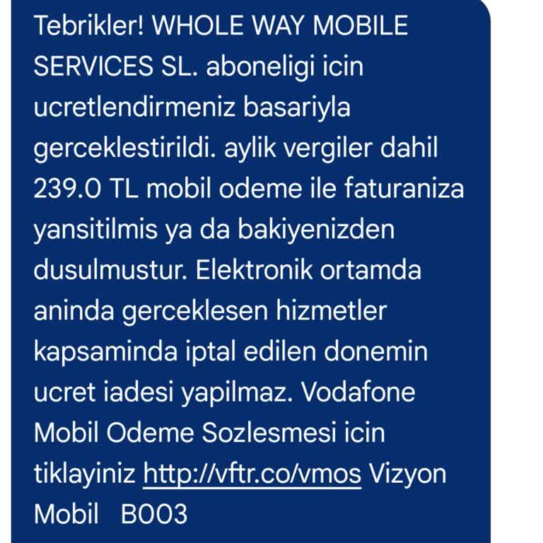 Vodafone Yanlışlıkla Abonelik Ve İptal Talebi