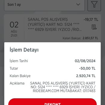 Beam Scooter Fazla Para Çekti (Para İadesi)