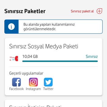 Vodafone Red 30 Sosyal Medya Paketi Sorunu