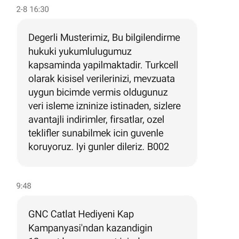 Turkcell Kazandığım Hediyeler Yüklenmedi