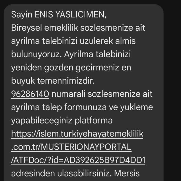 Türkiye Hayat Emeklilik İptal Sorunu Ve Müşteri Hizmetleri Eksikliği