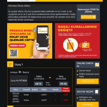 Pegasus Onayım Olmadan Bileti Onaylıyor