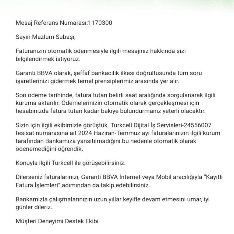 Turkcell Otomatik Ödeme Sorunu Ve Gecikme Ücretleri