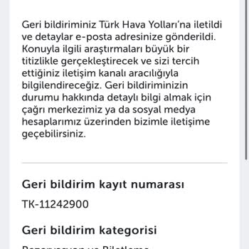 THY Müşteri Hizmetleri Hatası