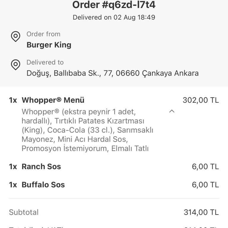 Yemeksepeti Ve Burger King Sipariş Sorunları