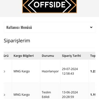 Offside Ürünlerimi Yollamadı Ulaşamıyorum Kendilerine