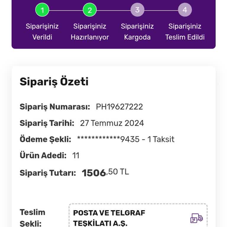 Gratis Siparişim Bir Haftadır Kargoya Verilmedi