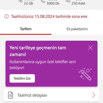 Vodafone Taahhüt Yenileme Ve Fiyat Artışı Nedeniyle Operatör Değişikliği