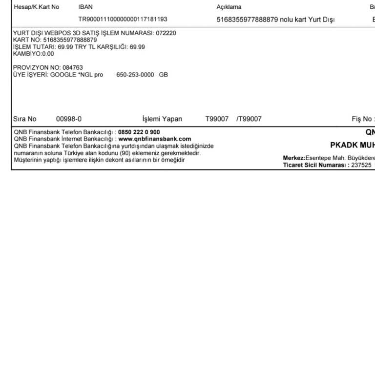 NGL Üyeliği İptal Etmek İstiyorum