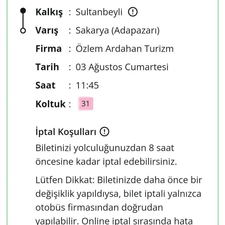 Enuygun.com Biletim İptal Edilmiş Bilgi Verilmemiş