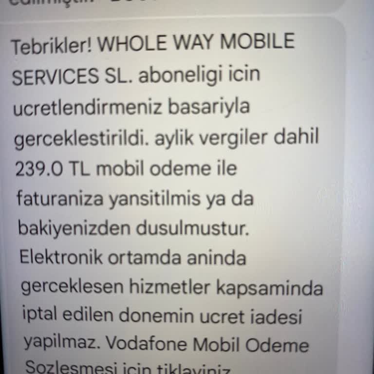 Whole Way Mobile Services Whole Way Mobile Ücret İadesi