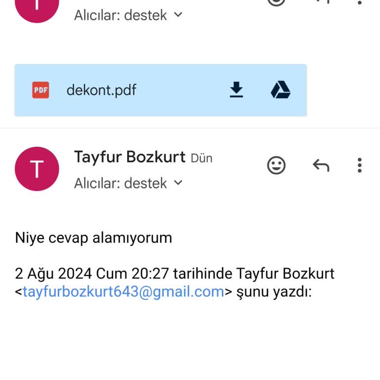 Parakolay Destek Ekibinden Cevap Alamıyorum