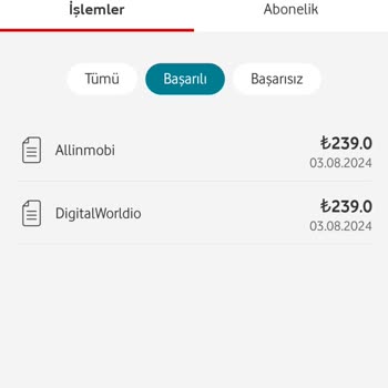 Vodafone Faturama Bilgim Dışında Eklenen Abonelikler
