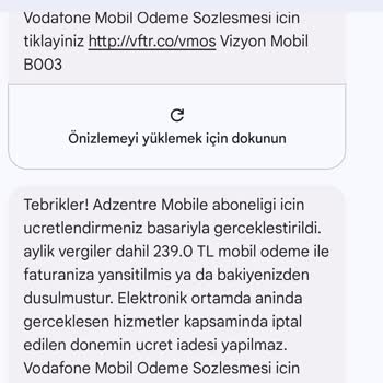 Vodafone Faturama Bilgim Dışında Eklenen Abonelikler