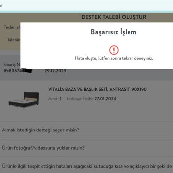 Gıcır Gıcırdayan Vivense Kalitesinde Yatak Satış Sonrası Desteksizliği