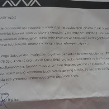 Avva Ürünün Arkasında Durmuyor.