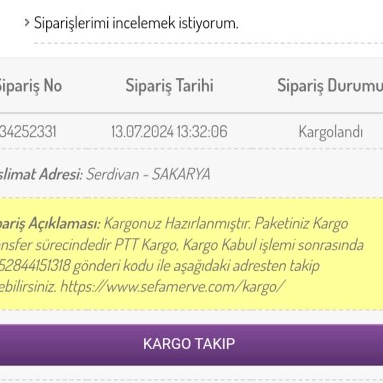 Sefamerve Siparişim Gönderilmedi. Nerede Olduğu Bilinmiyor