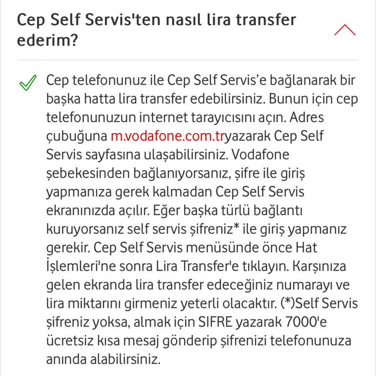 Vodafone Faturasız Hatlarda Lira Transferi Sorunu