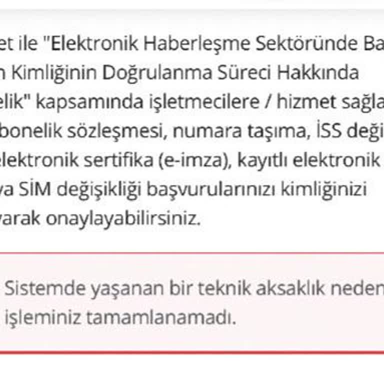 E-Devlet (Turkiye.gov.tr) Hat Aktivasyon Sorunu!