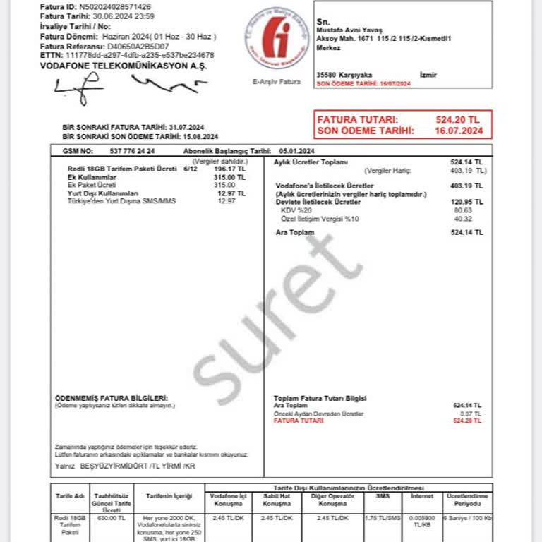 Vodafone Çifte Fatura Kesintisi Ve Geri Ödeme Sorunu