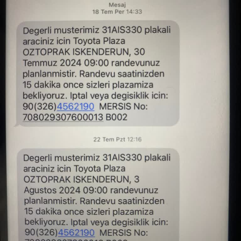 Toyota Öztoprak İskenderun Servis Randevusu