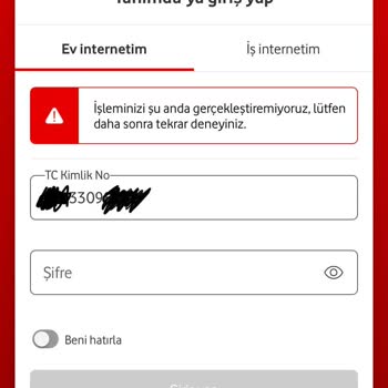 Vodafone Net Vodafone Uygulaması Bir Türlü Düzgün Çalışmıyor