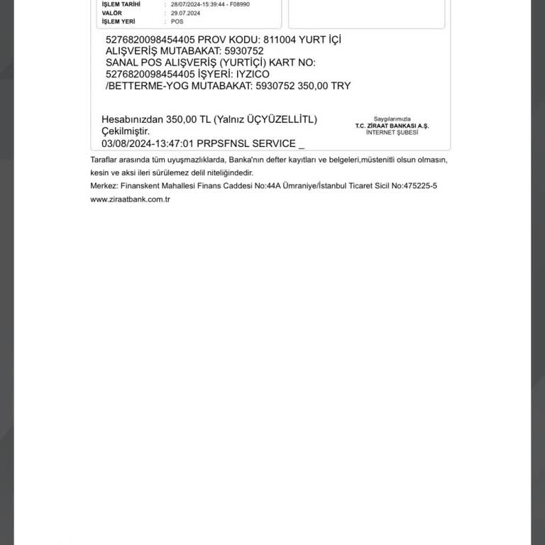 İyzico Kartımdan İzinsiz Harcamalar Yapılmış Hemen İptal Edilsin