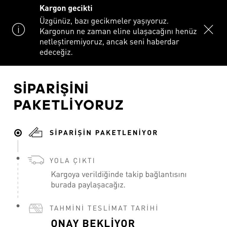 Adidas Siparişimin Kargo Süreci.