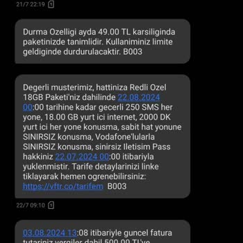 Vodafone Abonelik Ve Kota Aşımı Sorunu