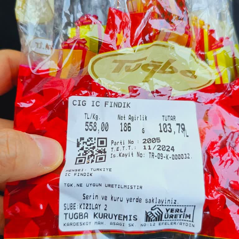 Tuğba Kuruyemiş Paketten Çıkan Taş