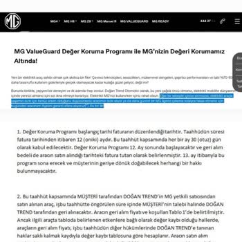 MG Türkiye Mg Valueguard Yanıltmacası