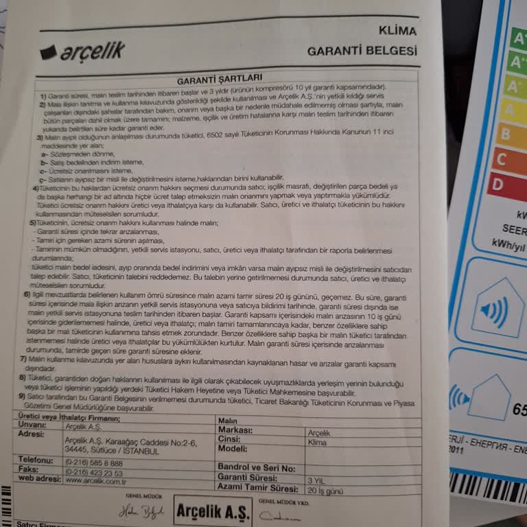 Arçelik'ten Alınan Klimanın Montaj Sorunları Ve Servis Eksiklikleri