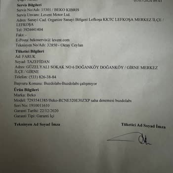 Beko Buzdolabı Pişmanlıktır KKTC