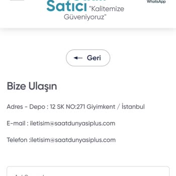 Saat Dünyası (Facebook) Verdiğim Siparişle Gelen Sipariş Aynı Değil