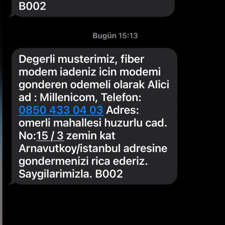 Millenicom Modem İadesi İçin Kargo Ücretini Aboneye Yüklüyor Dikkat!