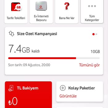 Vodafone Yanımda Uygulamasında Satın Alınan Paket Hattıma Tanımlanmadı