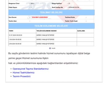 Aras Kargo Çiçekçiler Şube Kötü Hizmet