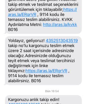 Aras Kargo Çiçekçiler Şube Kötü Hizmet