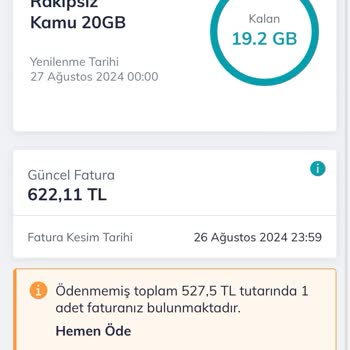 Türk Telekom Rakipsiz Kamu 20 Tarifesi Fatura Şikayeti